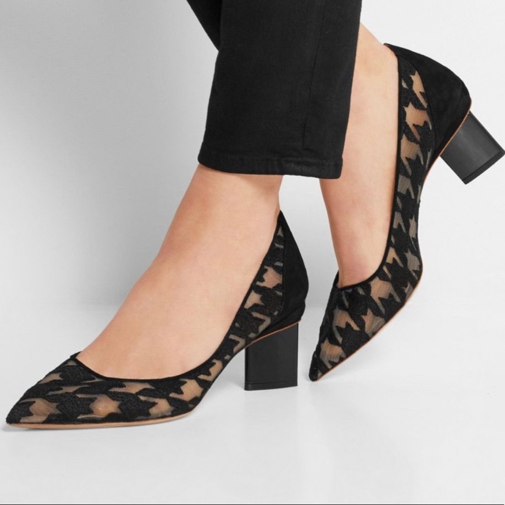 Nicholas Kirkwood
Embroidered Houndstooth Point-Toe Pump